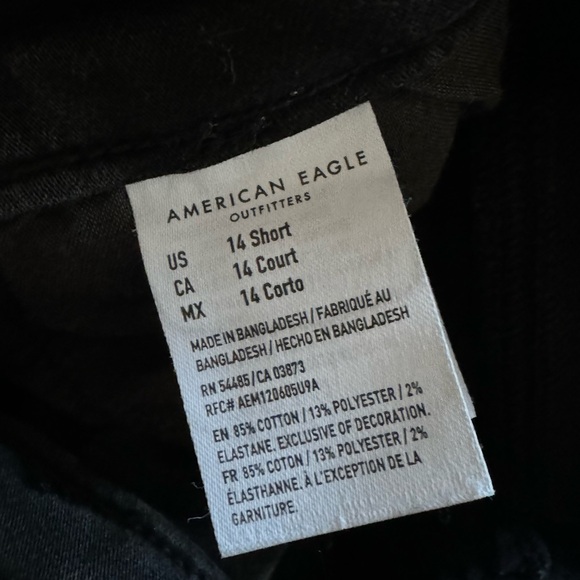 American Eagle black distressed high waisted jeggings - Picture 2 of 4